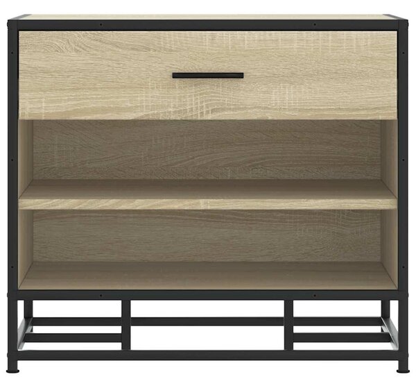 Cipőpad Sonoma tölgy 60x40x53,5 cm Gépelt fa és fém