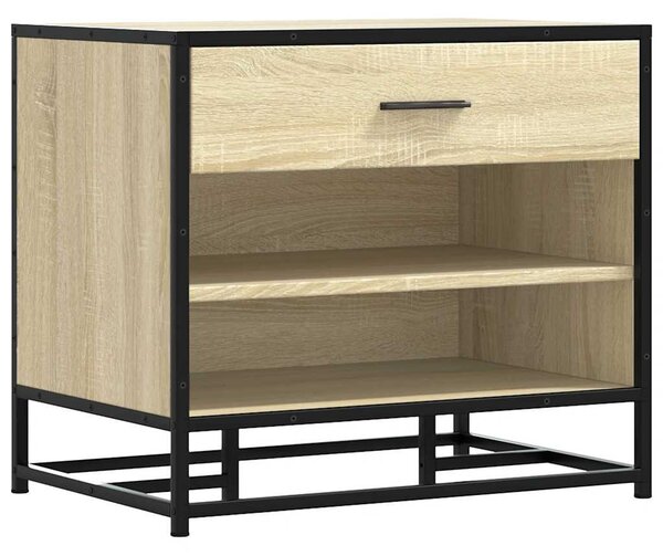 Cipőpad Sonoma tölgy 60x40x53,5 cm Gépelt fa és fém
