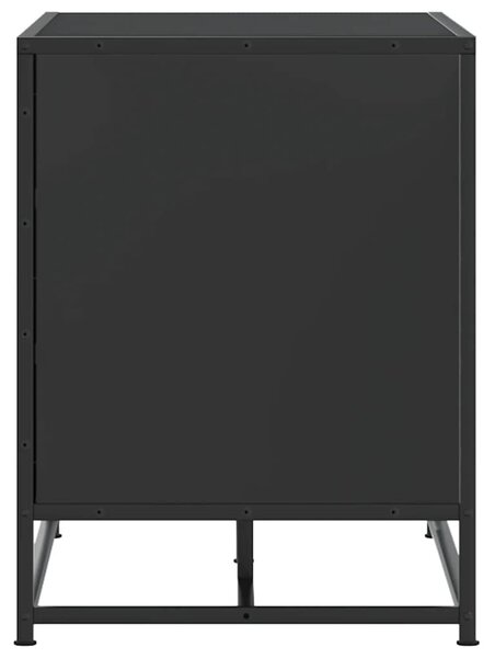 Cipőpad Fekete 84x40x53,5 cm Fából és fémből készült pad