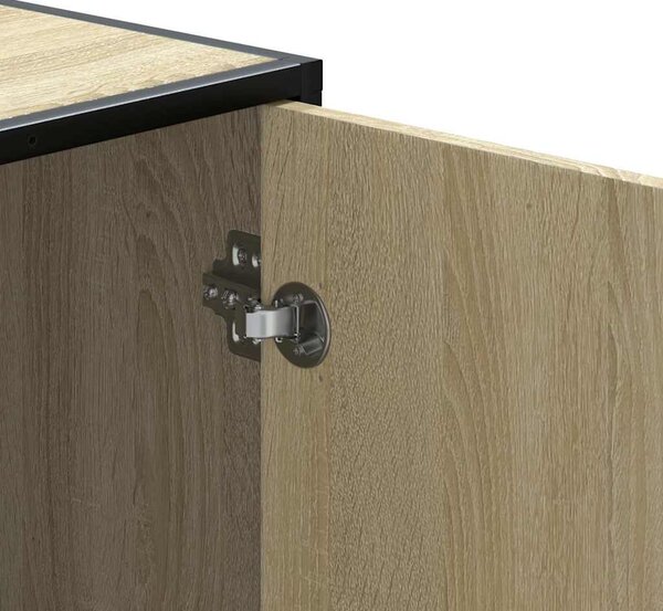 Cipőpad Sonoma tölgy 100x40x53,5 cm Gépi fa és fém