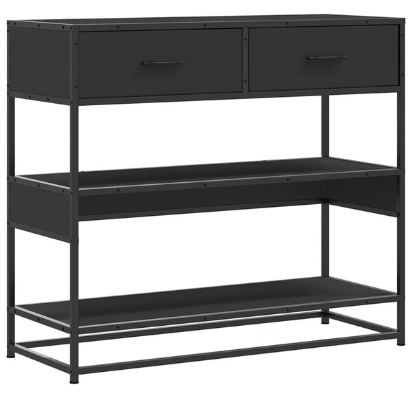 Fekete szerelt fa tálalóasztal 90x35x80 cm