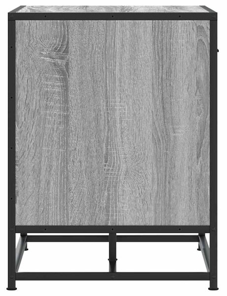 Cipőpad szürke Sonoma 60x40x53,5 cm Gépi fa és fém