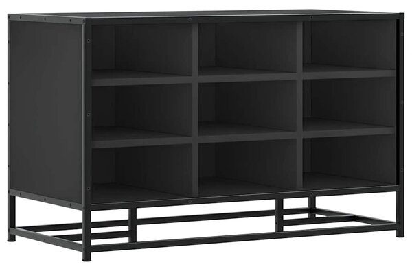 Cipőpad Fekete 84x40x53,5 cm Fából és fémből készült pad