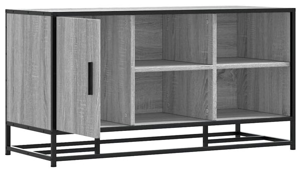 Cipőpad szürke Sonoma 100x40x53,5 cm Gépi fa és fém
