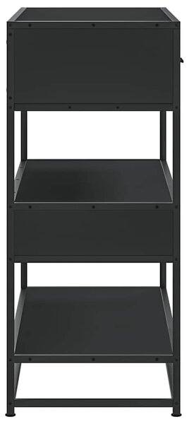 Fekete szerelt fa tálalóasztal 90x35x80 cm