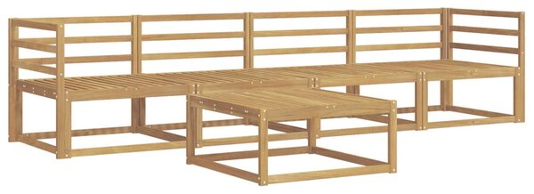 VidaXL Kültéri kanapé szett 5 pcs Fehér 79 x 79 x 37 cm Tömör Akácfa