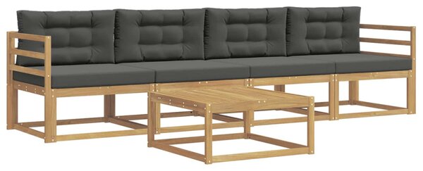 VidaXL Kültéri kanapé szett párnával 4 pcs Fehér és Antracitszürke