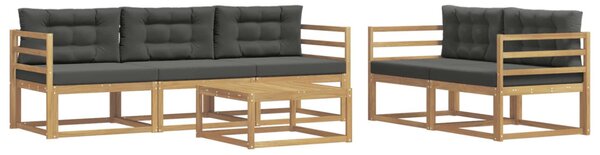 Kültéri kanapé szett párnával 6 pcs Fehér és Antracitszürke