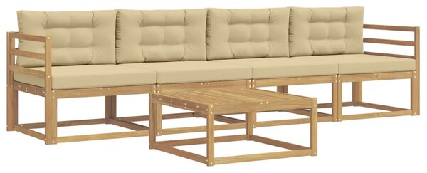 VidaXL Kültéri kanapé szett párnával 4 pcs Fehér és Bézs