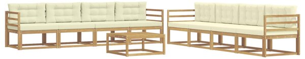 VidaXL Kültéri kanapé szett 9 pcs Fehér és Krém színű 79 x 79 x 37 cm