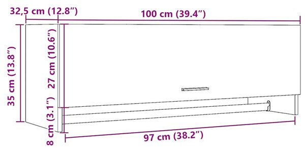 Szekrény Régi fa 100x32,5x35 cm Gépelt fa