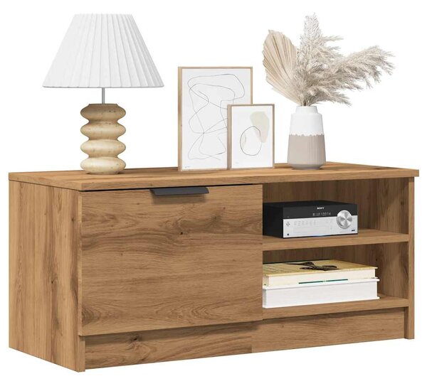 2 db barna tölgy színű szerelt fa TV-szekrény 80x35x36,5 cm