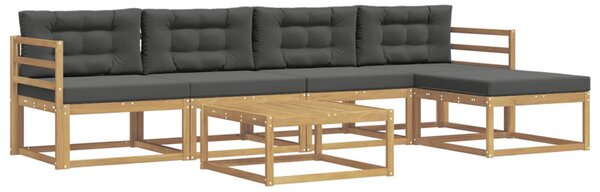 VidaXL Kültéri kanapé szett 6 pcs Fehér és Antracitszürke