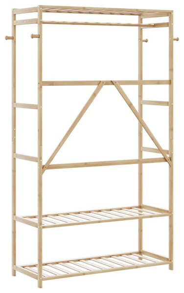 Bambusz ruhaállvány polcokkal 110x40x175 cm