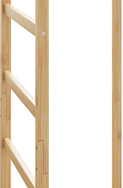 Kabátállvány kampókkal és polcokkal 38,5x30x156 cm bambusz