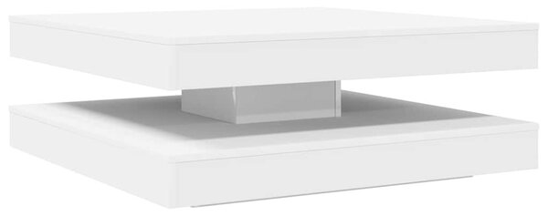 Fehér dohányzóasztal 360 fokban forgatható 90x90x34,5 cm