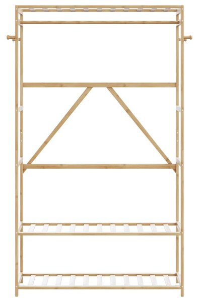 Bambusz ruhaállvány polcokkal 110x40x175 cm