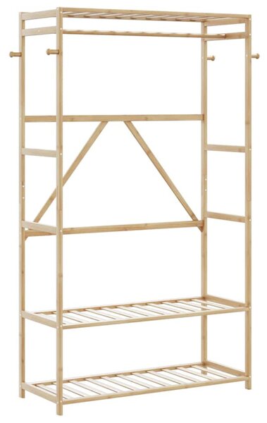 Bambusz ruhaállvány polcokkal 110x40x175 cm