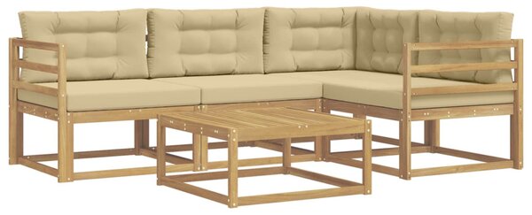 VidaXL Kültéri kanapé szett 5 pcs Fehér és Bézs 79 x 79 x 37 cm