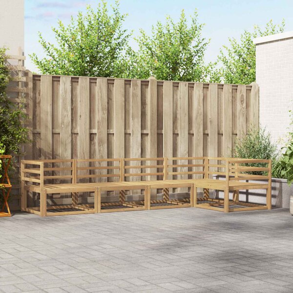 VidaXL Kültéri kanapé szett 5 pcs Fehér 325 x 166,5 x 73 cm