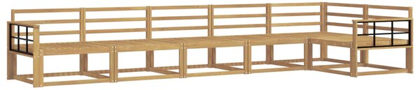 Kültéri kanapé szett 6 pcs Fehér 406 x 168,5 x 73 cm