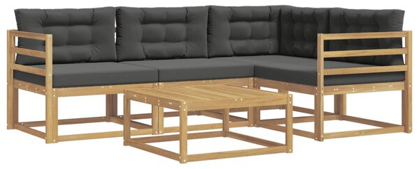 Kültéri kanapé szett 5 pcs Fehér és Antracitszürke