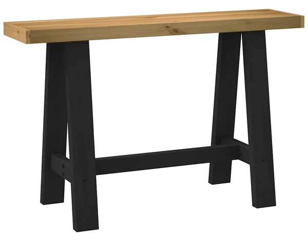 Konzolasztal NOAIN A alakú lábak 120x30x75 cm tömör fa fenyőfa