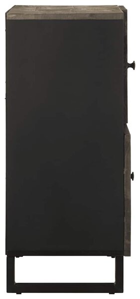 Komód fekete 80x33x75 cm tömör fa mangó