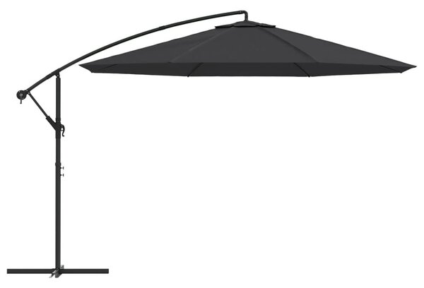 Fekete konzolos napernyő alumíniumrúddal 350 cm