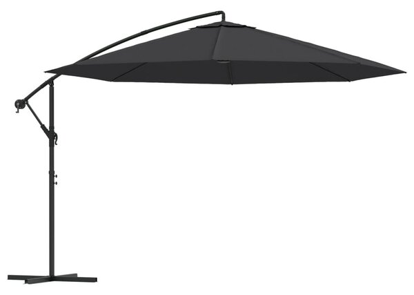 Fekete konzolos napernyő alumíniumrúddal 350 cm