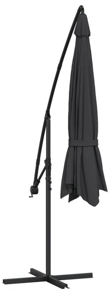 Fekete konzolos napernyő alumíniumrúddal 350 cm