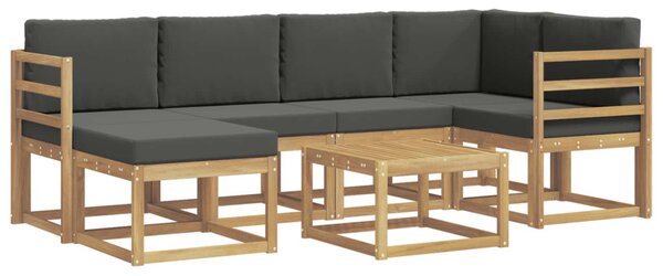 VidaXL Kültéri kanapé szett 7 pcs Fehér és Antracitszürke Tömör Akácfa