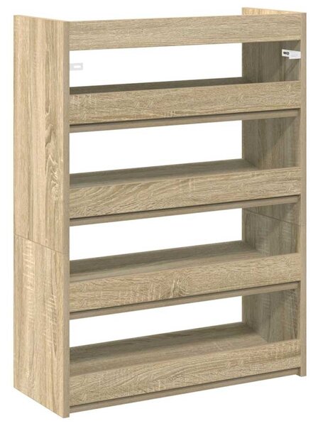 Sonoma tölgy színű szerelt fa cipőtartó 60x25x81 cm