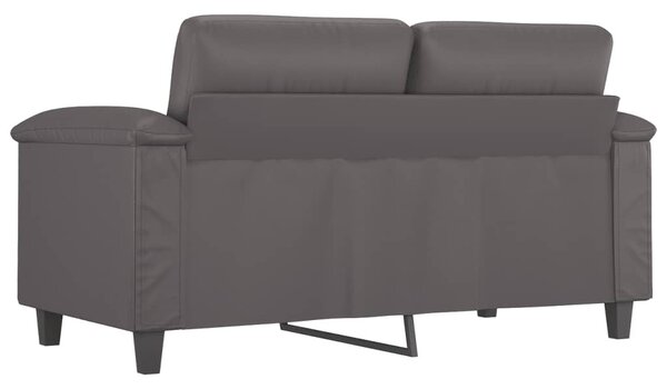 2 személyes szürke műbőr kanapé 120 cm