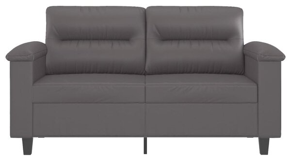2 személyes szürke műbőr kanapé 120 cm