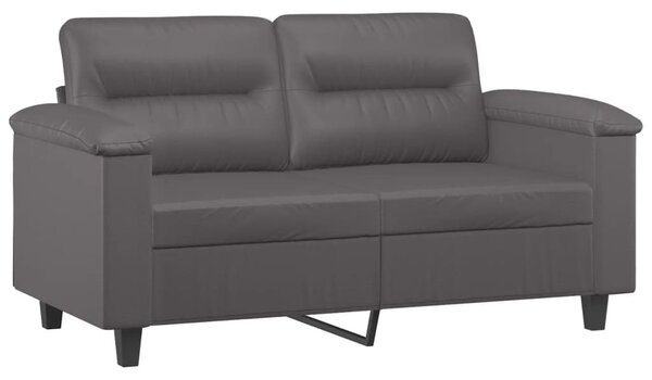 2 személyes szürke műbőr kanapé 120 cm