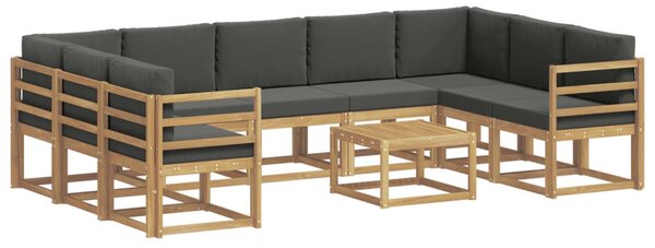 Kültéri kanapé szett 10 pcs Fehér és Antracitszürke