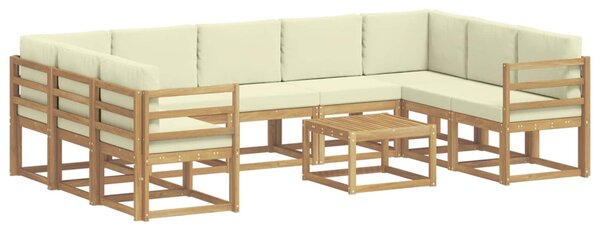 Kültéri kanapé szett 10 pcs Fehér és Krém színű 59 x 59 x 37 cm