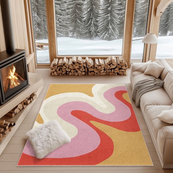Sárga-rózsaszín mosható szőnyeg 80x150 cm Raspberry Creamsicle – Mila Home