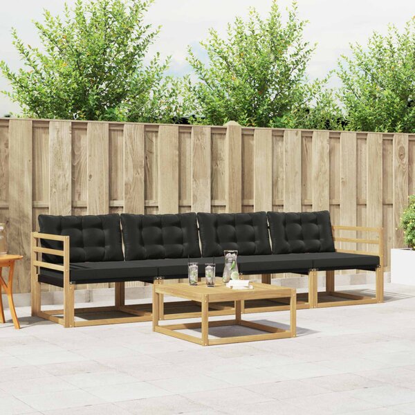 VidaXL Kültéri kanapé szett 5 pcs Fehér és Fekete 79 x 79 x 37 cm