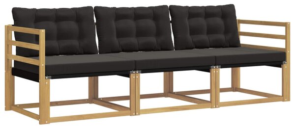 VidaXL Kültéri kanapé szett párnával 3 pcs Fehér és Fekete