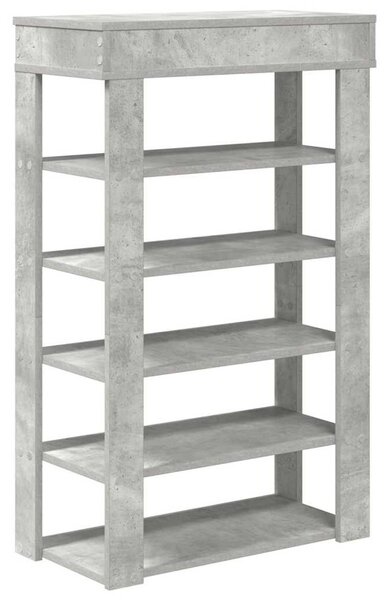 Betonszürke szerelt fa cipőtartó 60x30x98 cm