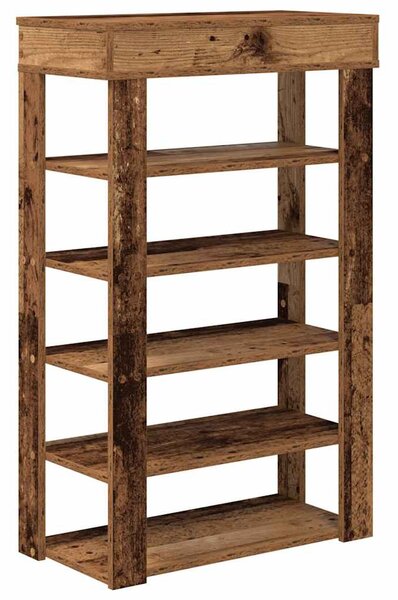 Antik fa szerelt fa cipőtartó 60x30x98 cm