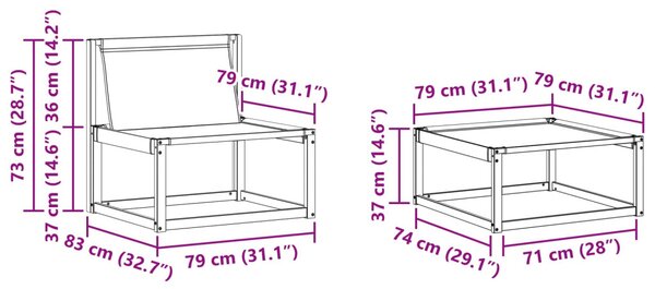 VidaXL Kültéri kanapé szett 6 pcs Fehér és Krém színű