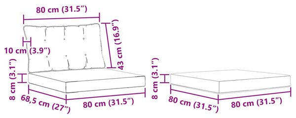 VidaXL Kültéri kanapé szett párnával 5 pcs Fehér és Fekete