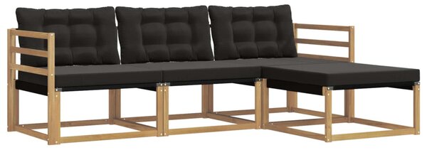 VidaXL Kültéri kanapé szett párnával 4 pcs Fehér és Fekete