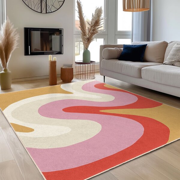Sárga-rózsaszín mosható szőnyeg 80x150 cm Raspberry Creamsicle – Mila Home