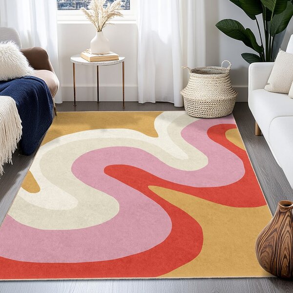 Sárga-rózsaszín mosható szőnyeg 80x150 cm Raspberry Creamsicle – Mila Home