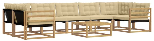 VidaXL Kültéri kanapé szett 8 pcs Fehér és Bézs 79 x 79 x 37 cm