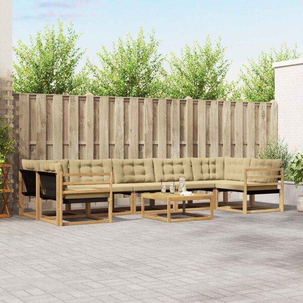 VidaXL Kültéri kanapé szett 8 pcs Fehér és Bézs 79 x 79 x 37 cm